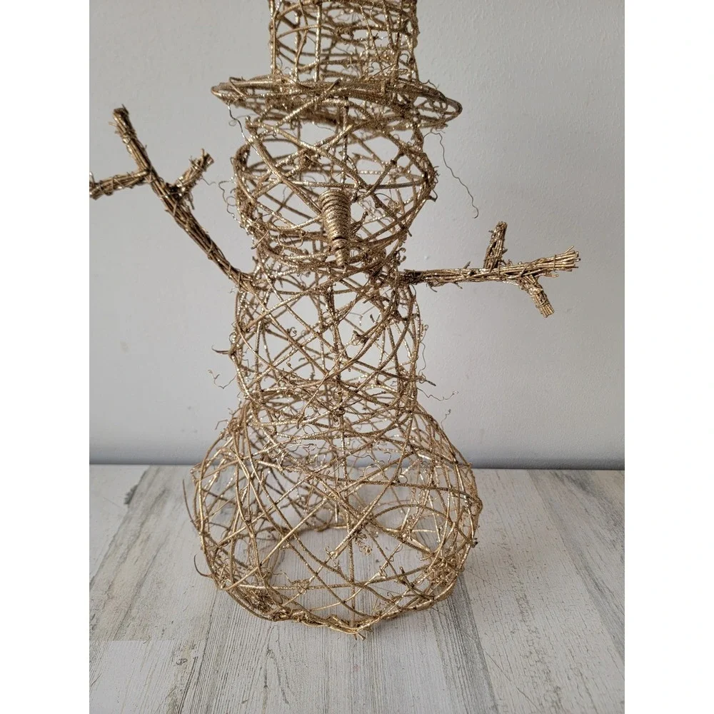 Golden‎ glitter snowman unique Xmas tabletop home decor figure